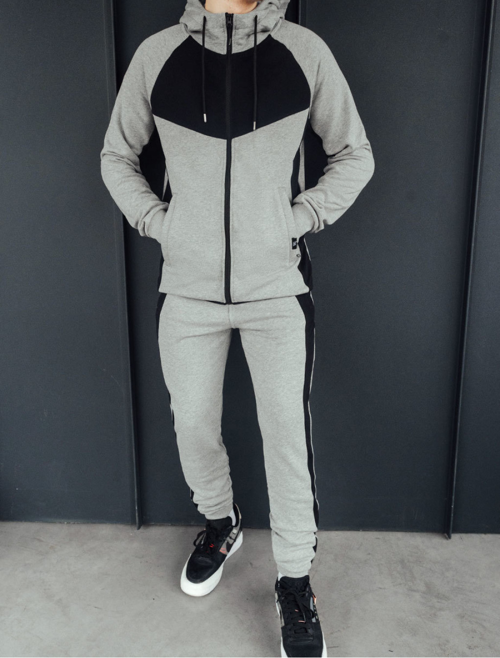 Komplet dresowy Staff samb gray melange & black