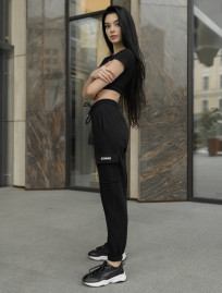 Damskie spodnie dresowe Staff cargo black fleece