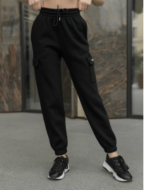 Damskie spodnie dresowe Staff cargo black fleece