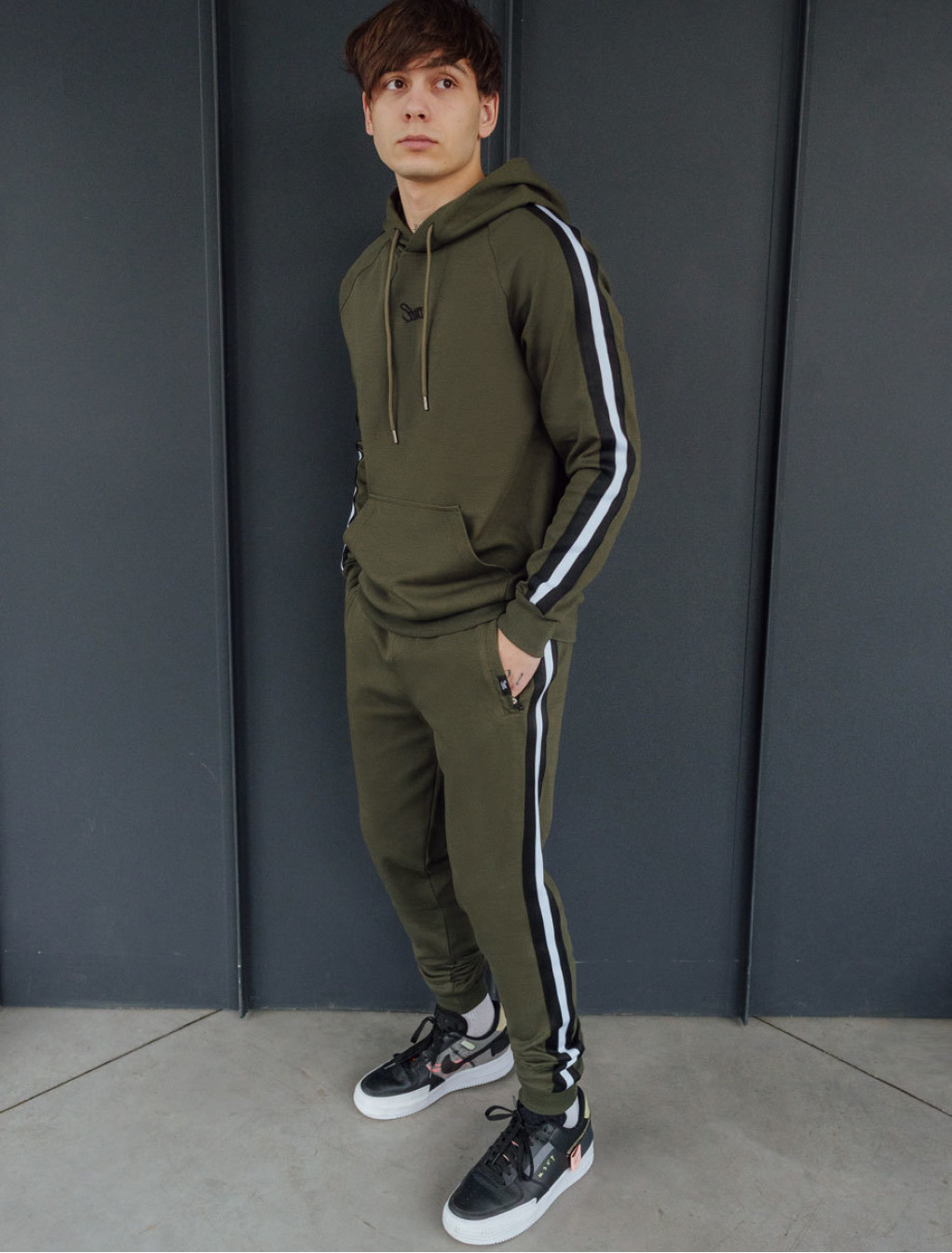 Komplet dresowy Staff interlock khaki