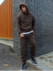 Dres sportowy Staff cr dark brown oversize fleece