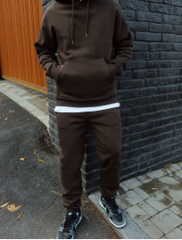 Dres sportowy Staff cr dark brown oversize fleece