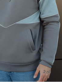 Bluza Staff gray & blue logo fleece