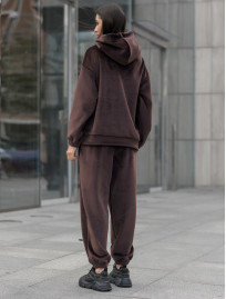 Damski dres sportowy Staff velure brown oversize fleece
