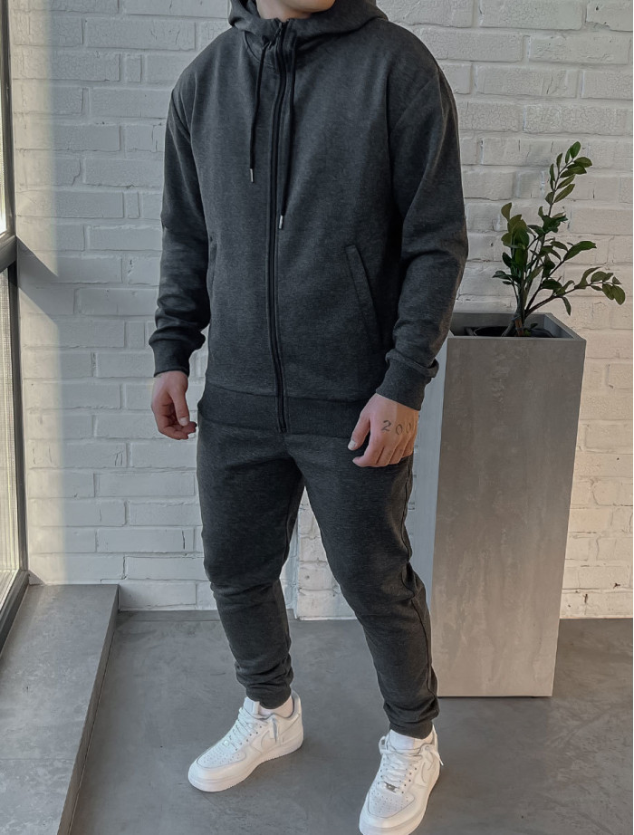 Dres sportowy Staff zip graphite oversize