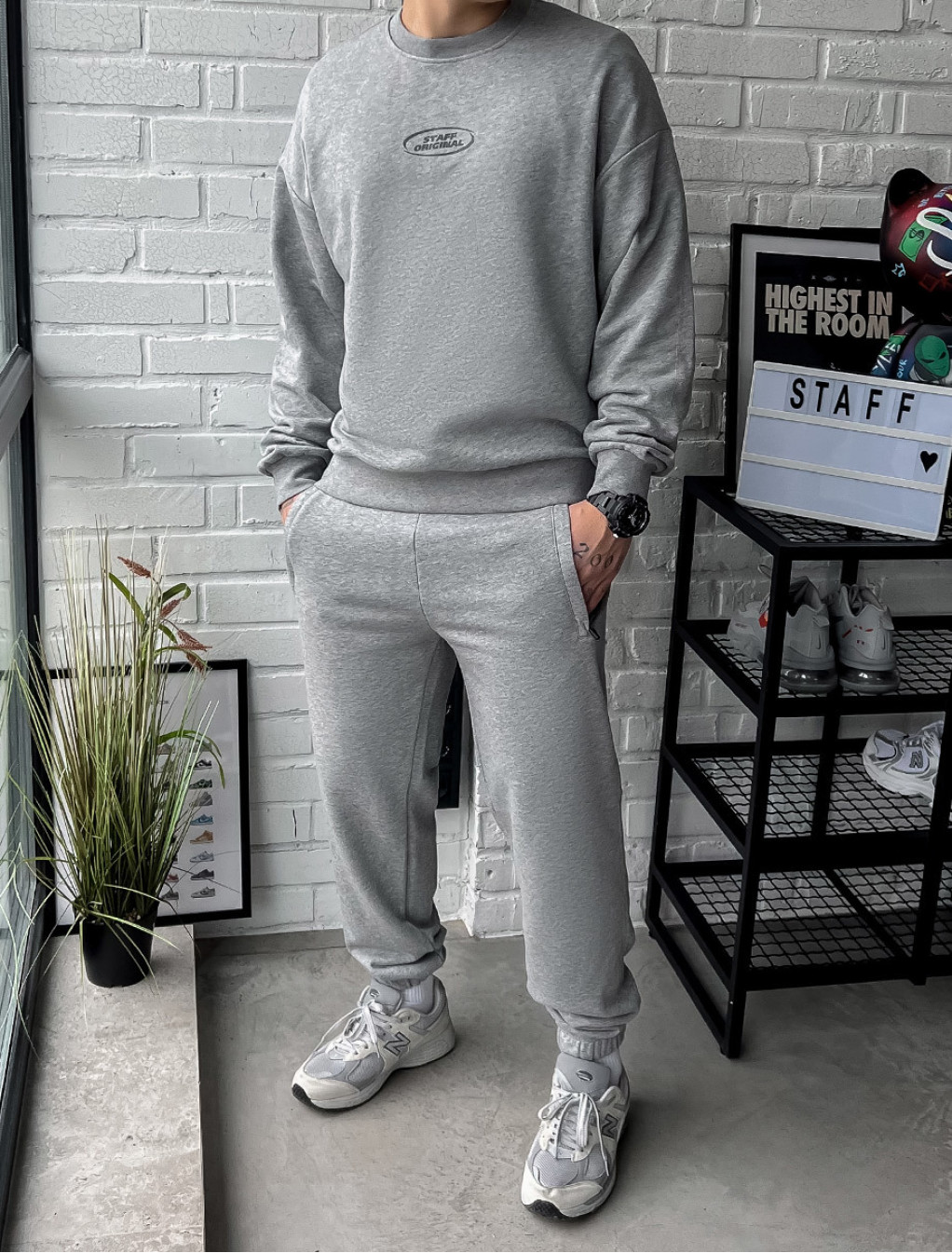 Dres sportowy Staff fin gray melange oversize