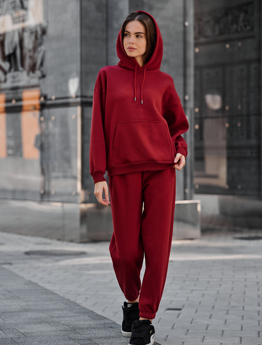 Damski dres Staff nexa bordo oversize fleece