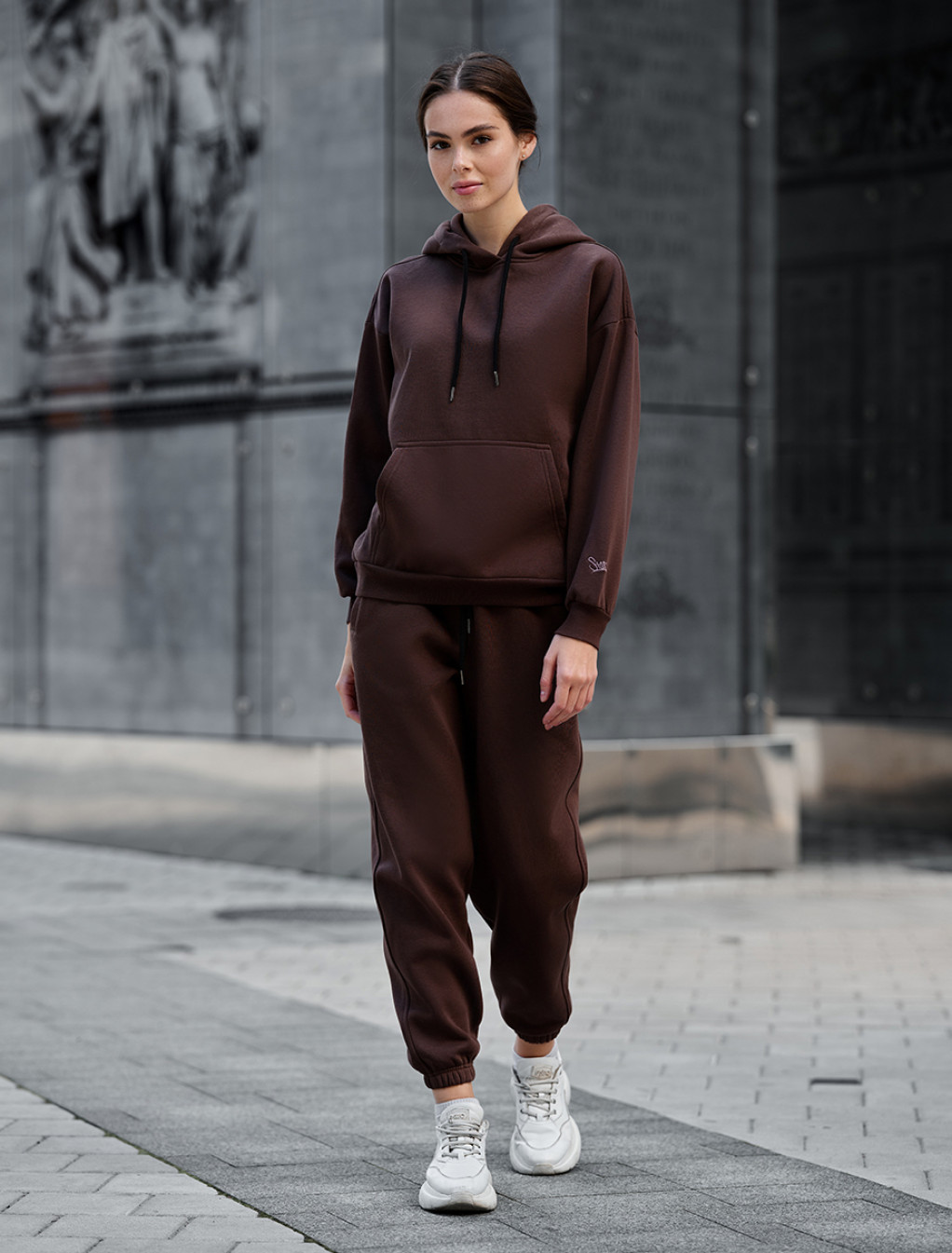 Damski dres Staff nexa brown oversize fleece