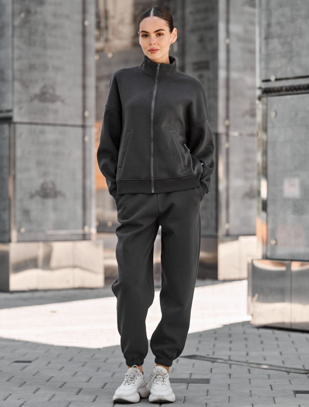 Damski dres Staff nexa dark gray oversize fleece