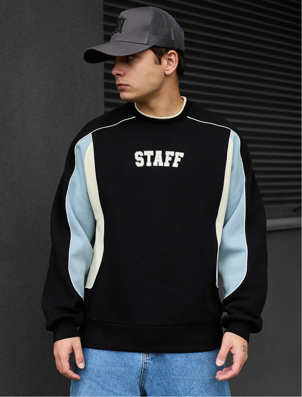 Bluza Staff logo reflective oversize fleece