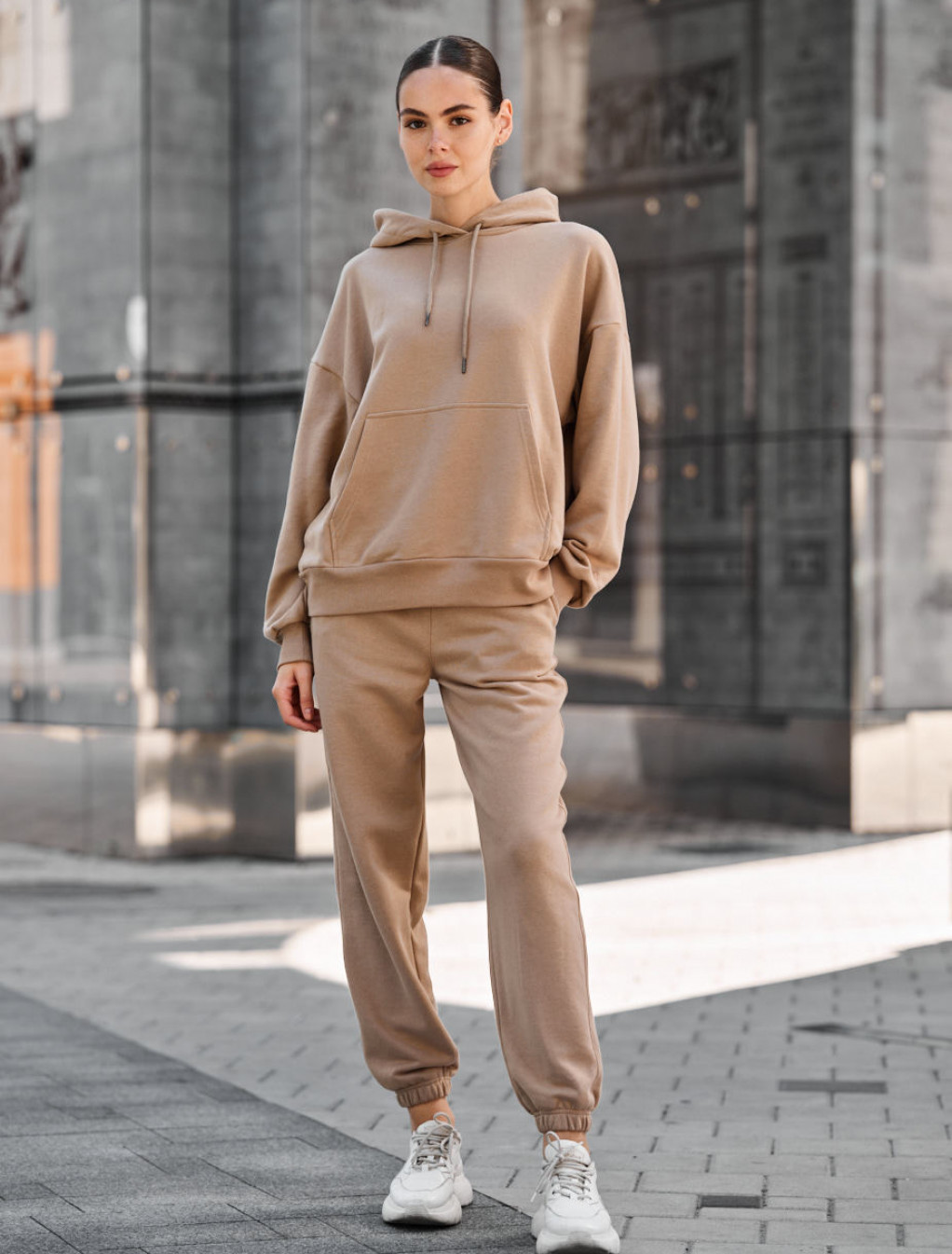 Damski dres Staff nexa light brown oversize fleece