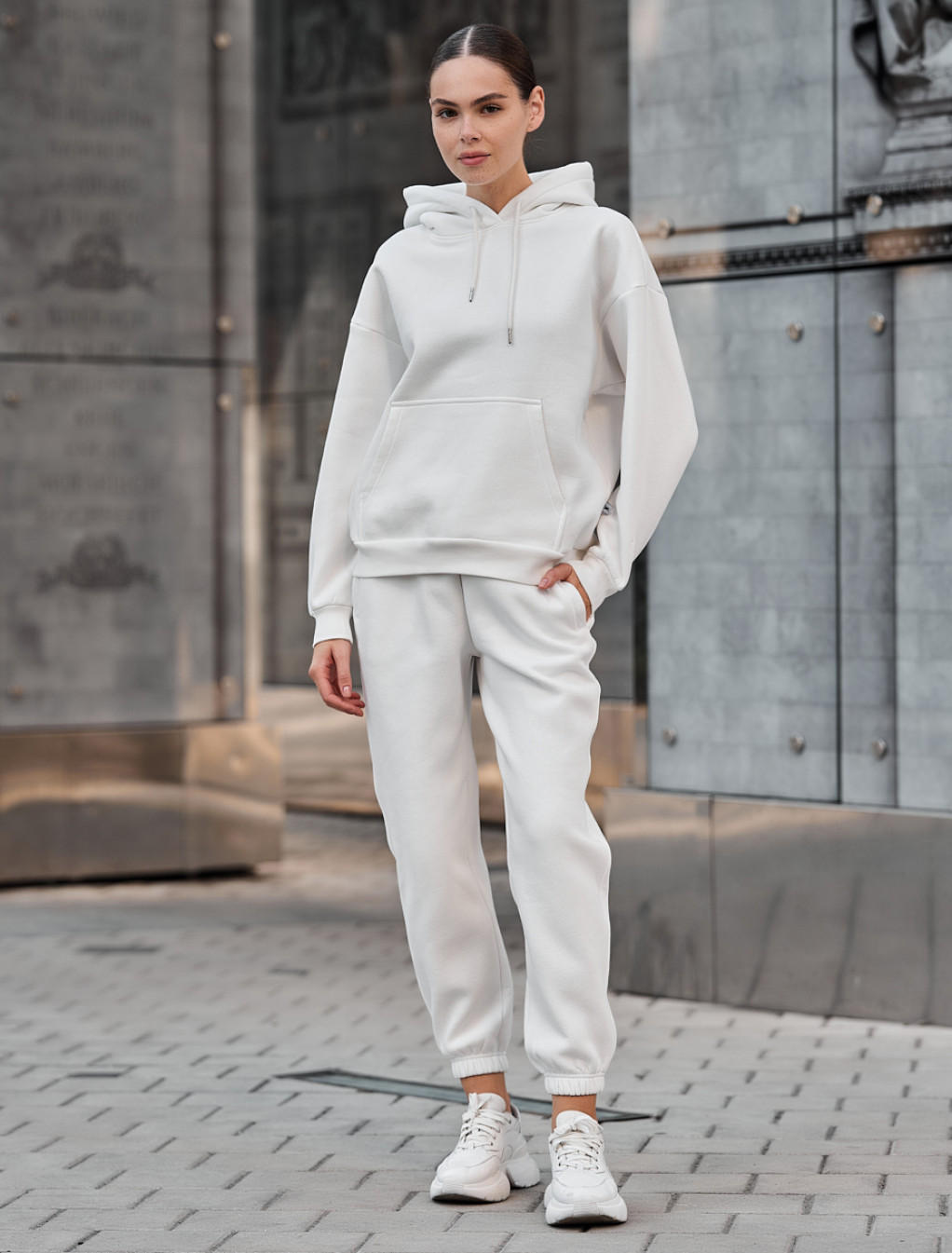 Damski dres Staff nexa white oversize fleece