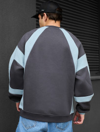 Bluza Staff gray & light blue oversize fleece