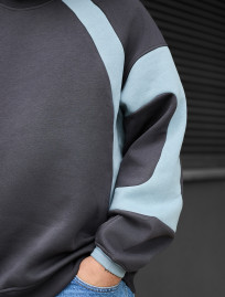 Bluza Staff gray & light blue oversize fleece