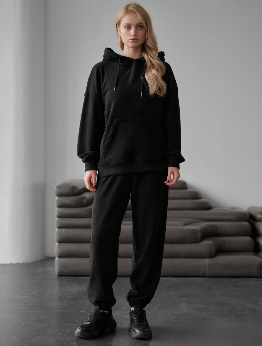 Damski dres Staff nu black fleece oversize