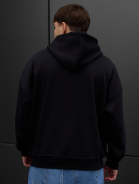 Bluza z kapturem Staff zip black oversize fleece