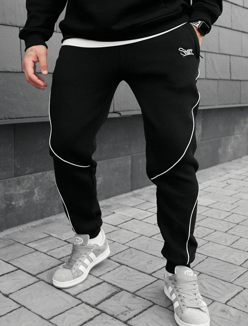 Spodnie dresowe Staff tlo black reflective fleece