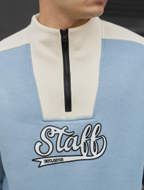 Bluza Staff light blue & milk oversize fleece