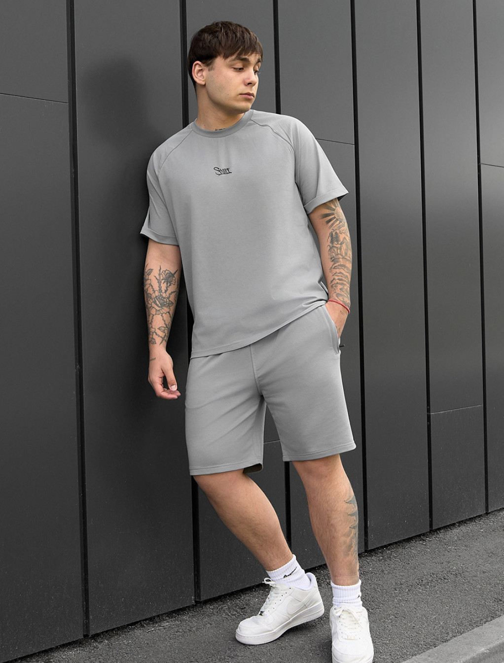 Komplet koszulka + spodenki Staff mb gray
