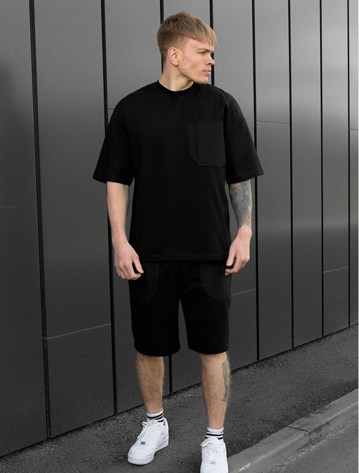 Komplet koszula + spodenki Staff kas black oversize