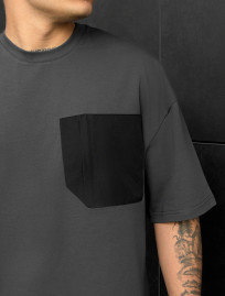 Komplet koszulka + spodenki Staff kas dark gray oversize