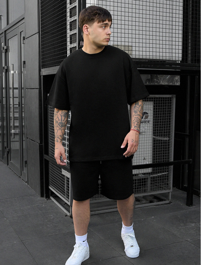 Komplet koszulka + spodenki Staff vic black oversize