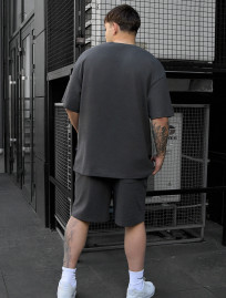 Komplet koszulka + spodenki Staff vic dark gray oversize