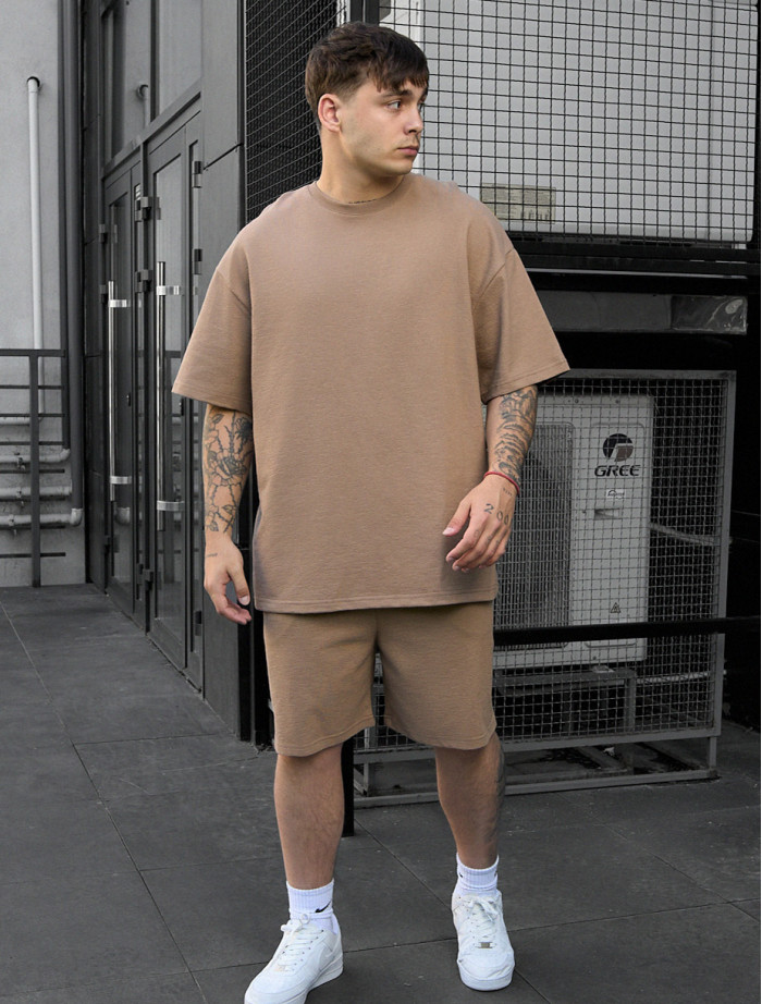 Komplet koszulka + spodenki Staff vic brown oversize