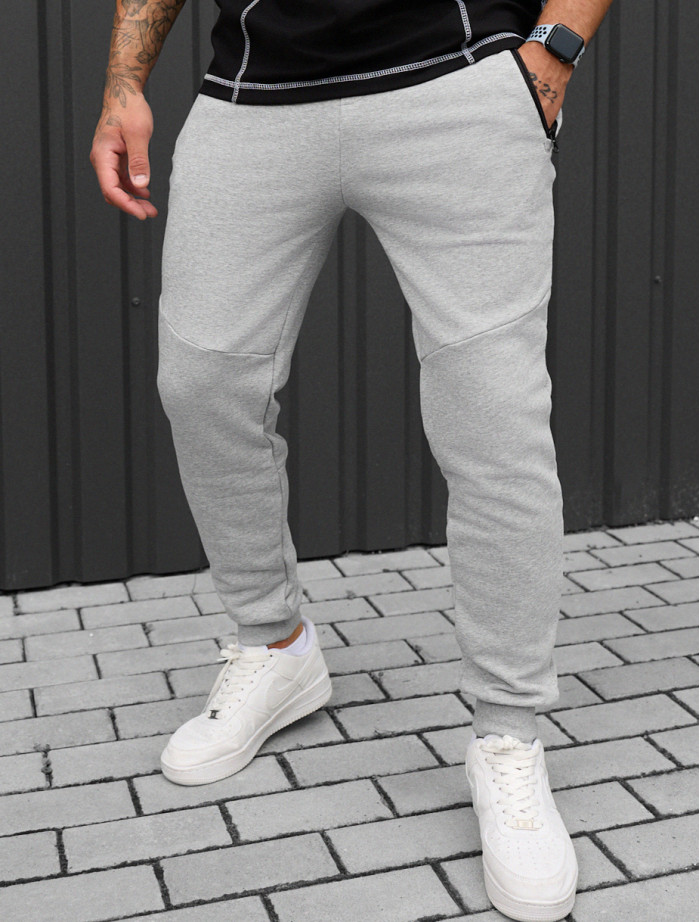 Spodnie dresowe Staff wol gray melange