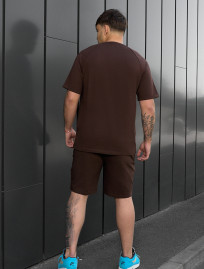 Komplet koszulka + spodenki Staff mb dark brown