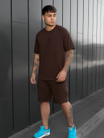 Komplet koszulka + spodenki Staff mb dark brown