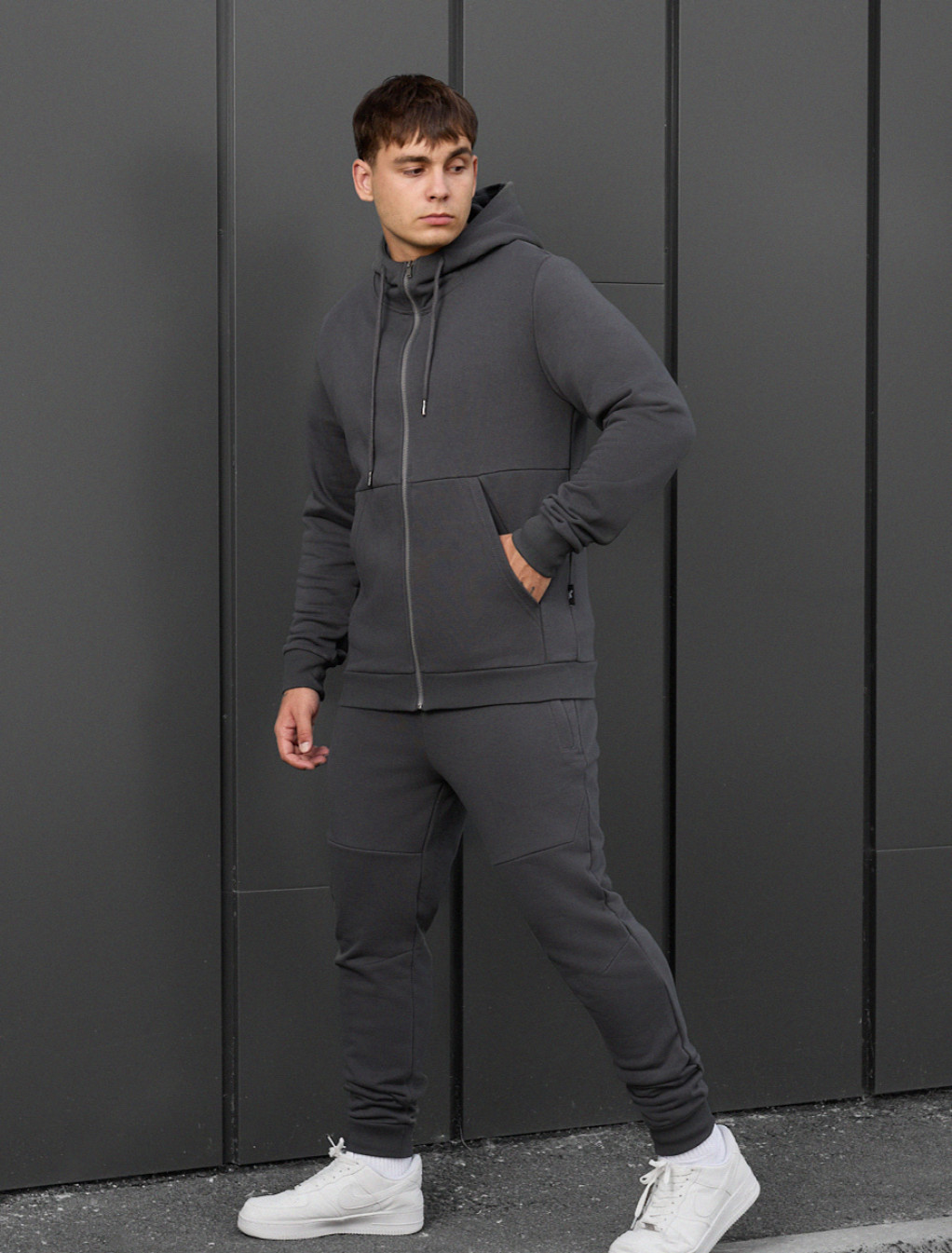 Dres Staff wo zip dark gray