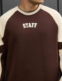 Bluza Staff logo brown & brown oversize fleece