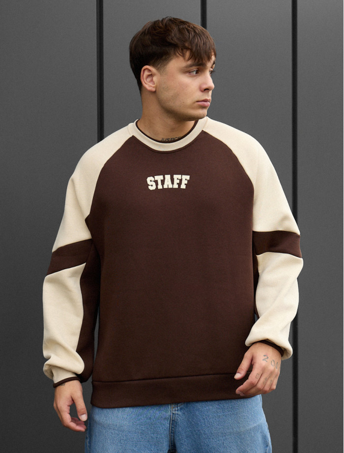 Bluza Staff logo brown & brown oversize fleece