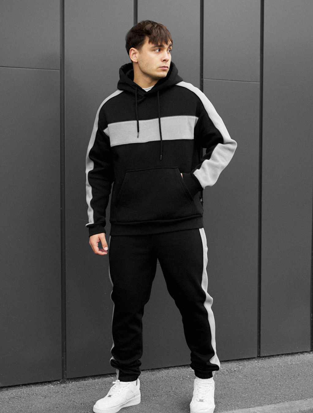 Dres Staff rik black & gray oversize fleece