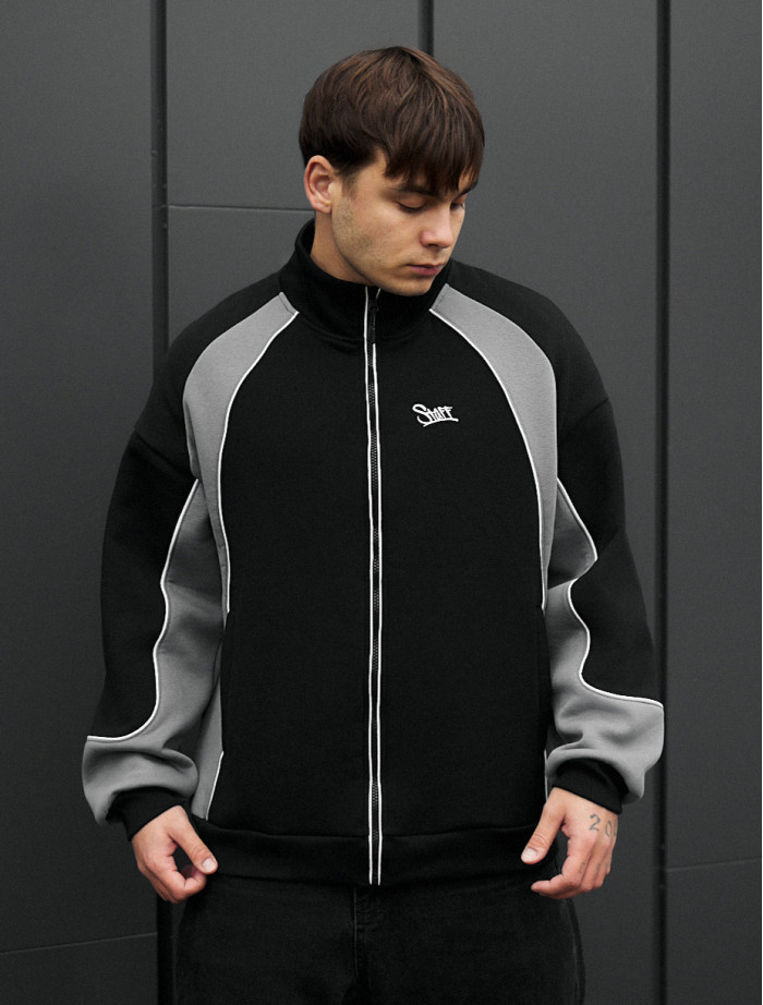 Olimpijka Staff mi gray & black reflective oversize fleece