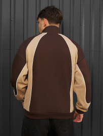 Bluza Staff mi brown & beige reflective oversize fleece