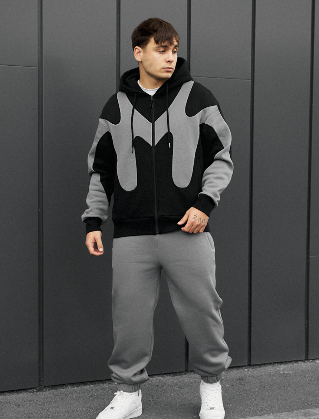Dres Staff far black & gray oversize fleece