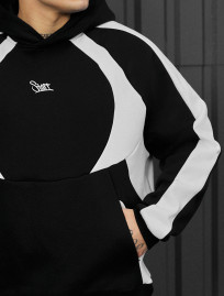 Bluza Staff black & white logo oversize fleece