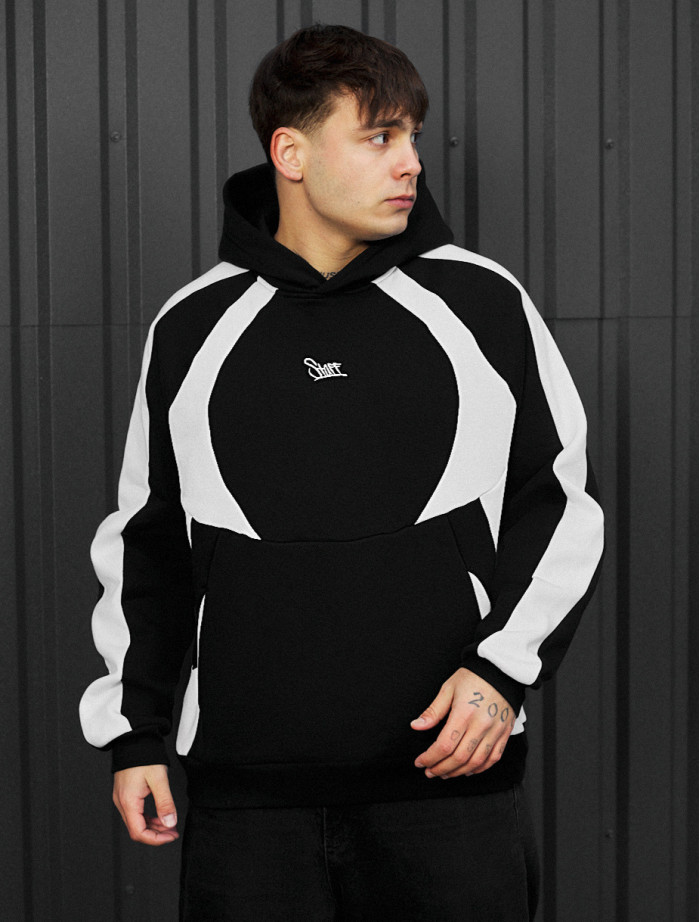Bluza Staff black & white logo oversize fleece