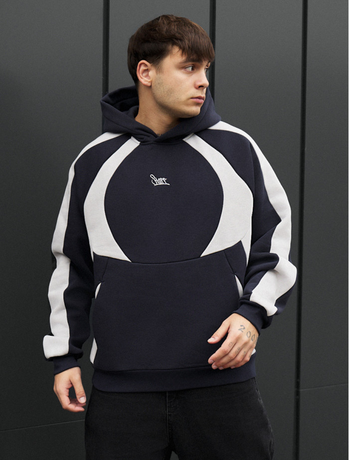 Bluza Staff navy & light gray logo oversize fleece