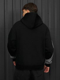 Bluza Staff fa gray & black zip oversize fleece