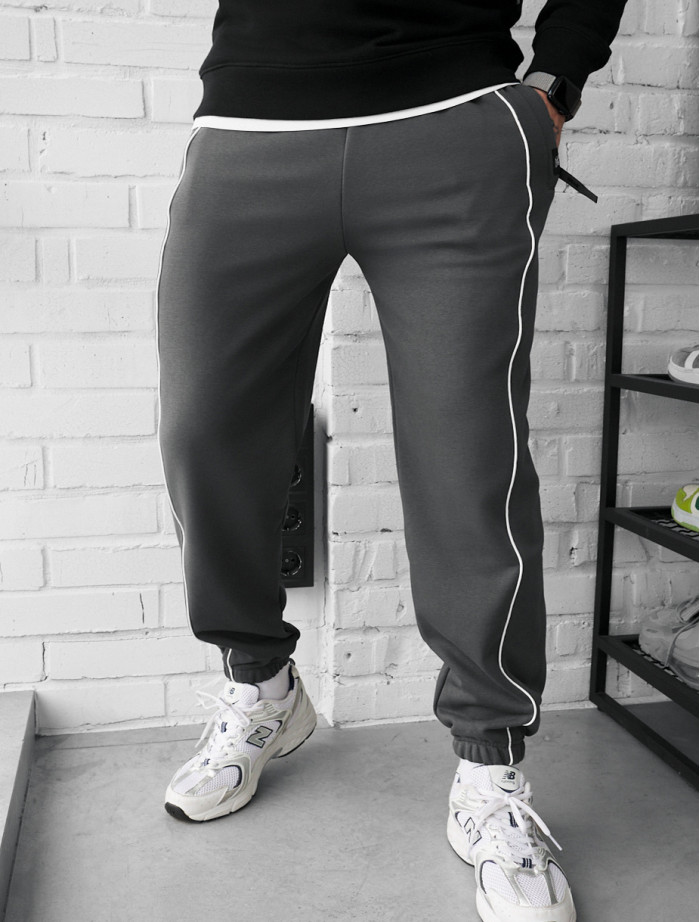 Spodnie dresowe Staff siv dark gray reflective