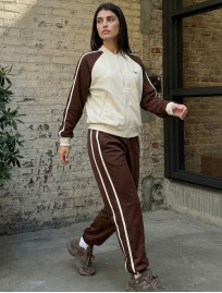 Dres Staff adi zip logo milk & brown