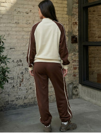 Dres Staff adi zip logo milk & brown