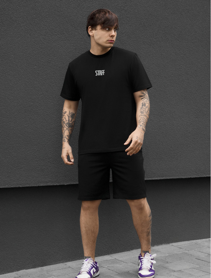 Komplekt koszulka + spodenki Staff reflective logo black