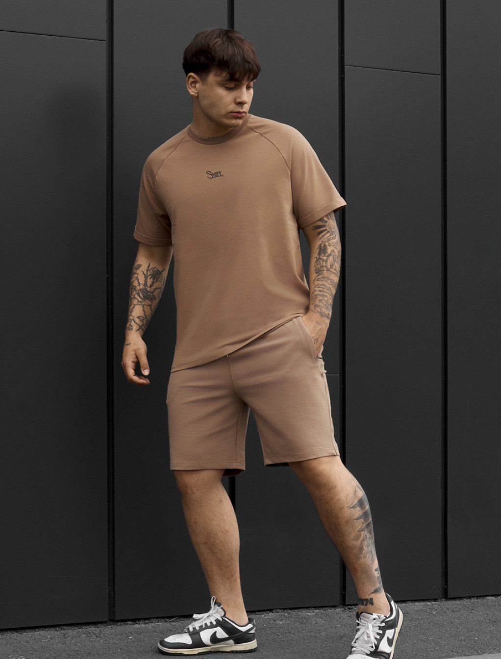 Komplet koszulka + spodenki Staff mb logo brown
