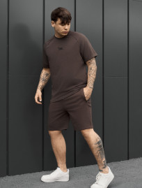 Komplet koszulka + spodenki Staff mb logo dark brown