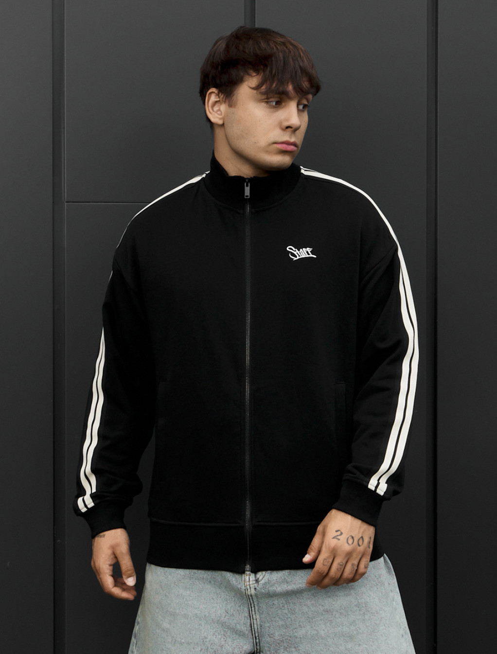 Olimpijka Staff lok zip light black oversize