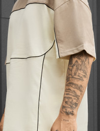 Komplet koszulka + spodenki Staff raf milk & light brown oversize
